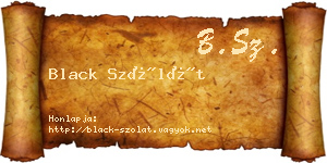 Black Szólát névjegykártya